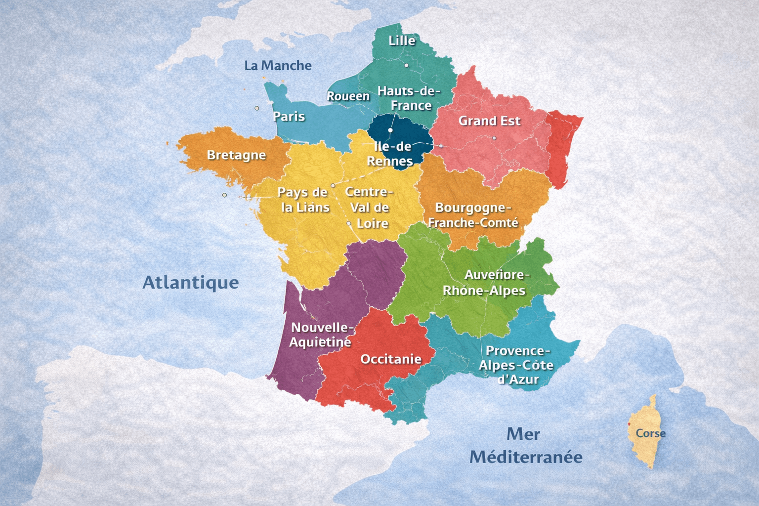 Carte de la France et de ses régions