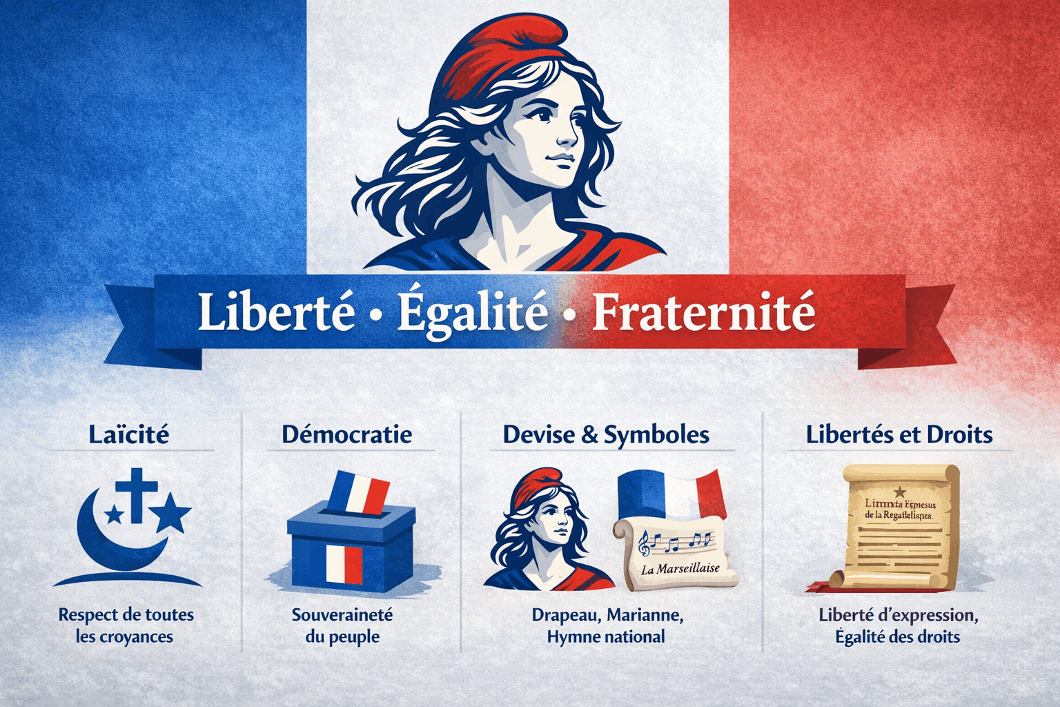 Valeurs de la République française et symboles républicains