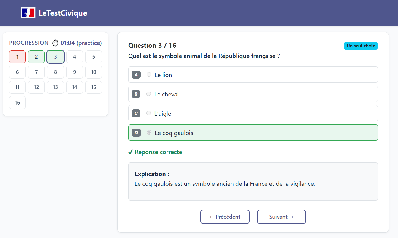 Test gratuit de préparation à l’examen civique 2026 avec questions de mise en situation
